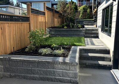 retaining wall and steps