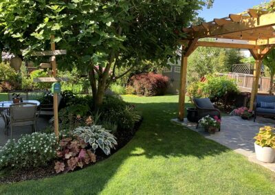 backyard garden and pergola